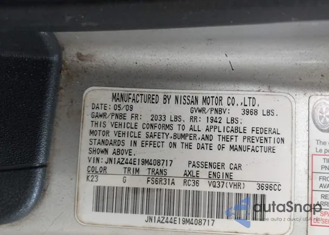 2009 Nissan 370Z from USA, damaged, VIN JN1AZ44E19M408717